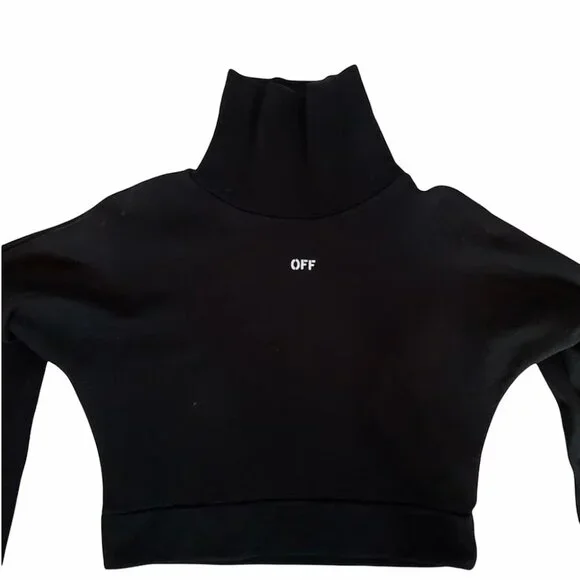 Off-White Cropped Turtleneck Sweatshirt Size XXS COA included - Picture 2 of 5